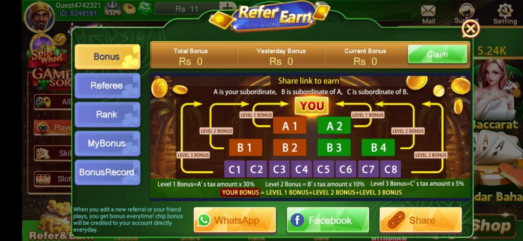 teen patti crown game apk refer and earn real money in pakistan